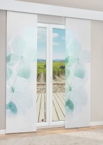 Vorschau Lysel - Schiebegardine Blütenzoom #1W in Zartrosa smaragdgrün