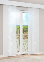 Vorschau Lysel - Schiebegardine Darla #1W in Hellbeige reinweiß