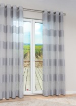 Vorschau Lysel - Ösenschal Coluna #1W in reinweiß graublau