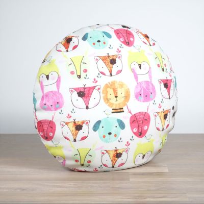 Dekokissen rund in Weiß