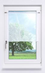 Vorschau Plauener Spitze® - exklusiver Scheibenhänger Arrazola #1W in Rotbraun reinweiß