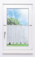 Vorschau Engelfeder #1W - Scheibengardine Plauener Spitze® silbergrau