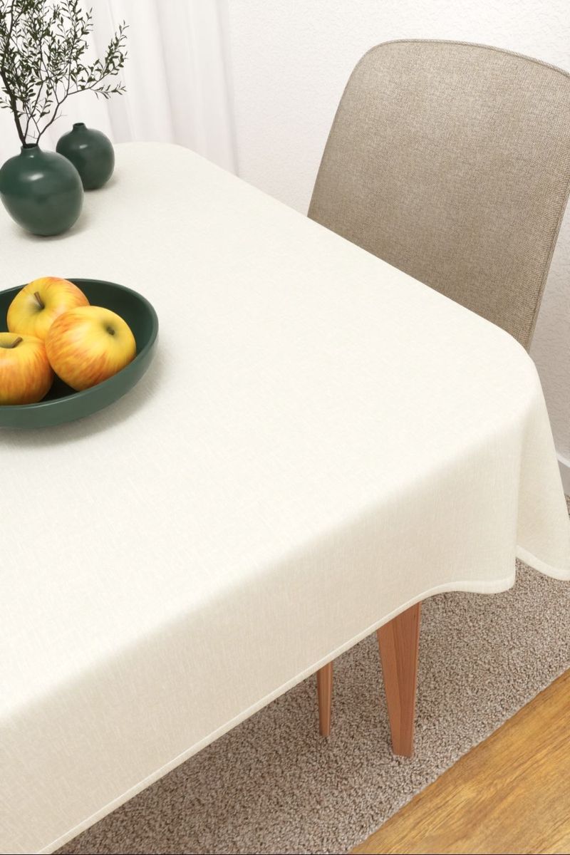Tischdecke eckig in weiß