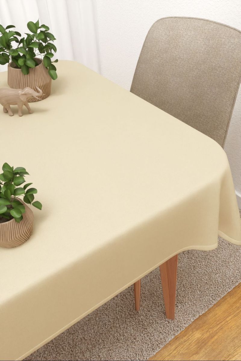 Tischdecke eckig in Beige