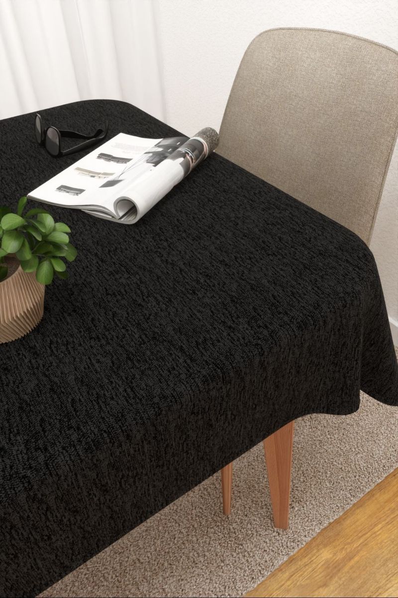 Tischdecke eckig in schwarz