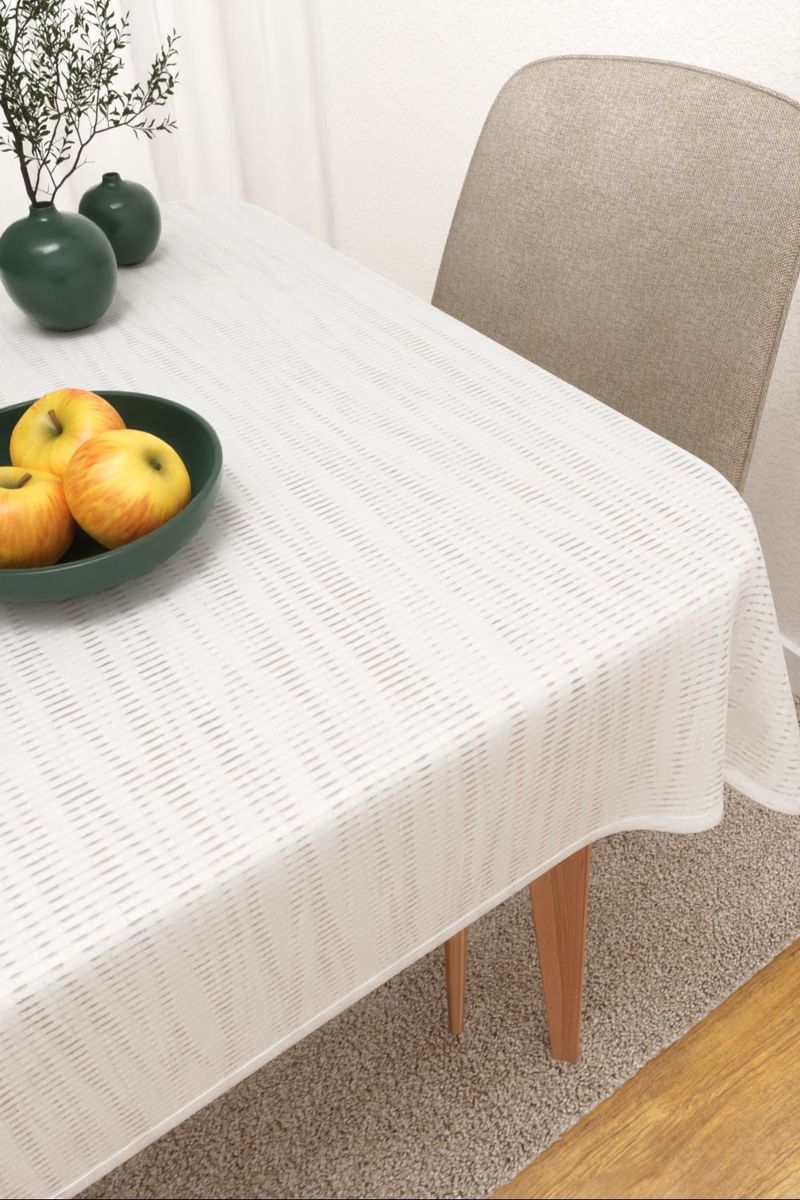 Tischdecke eckig in Weiß