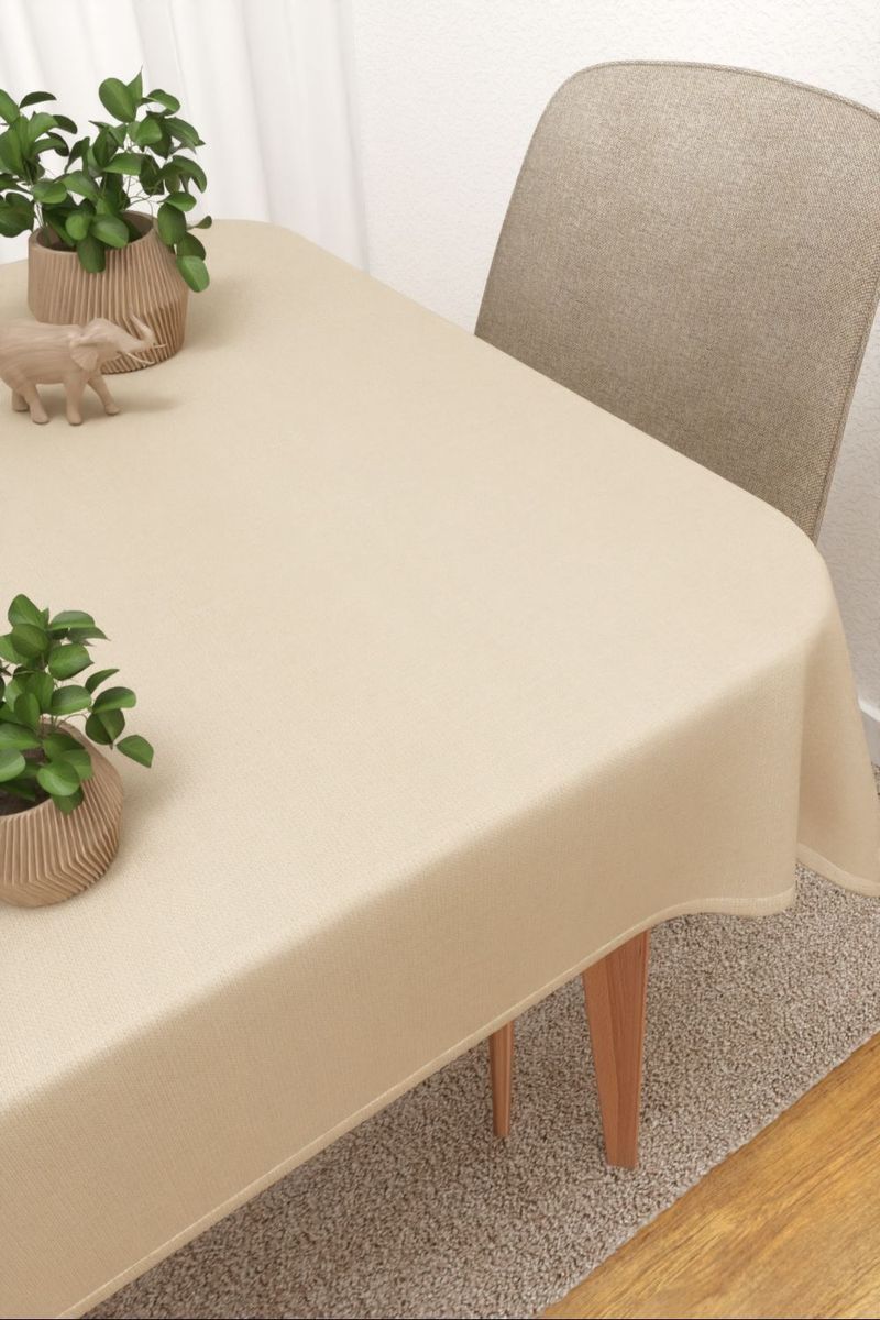 Tischdecke eckig in beige