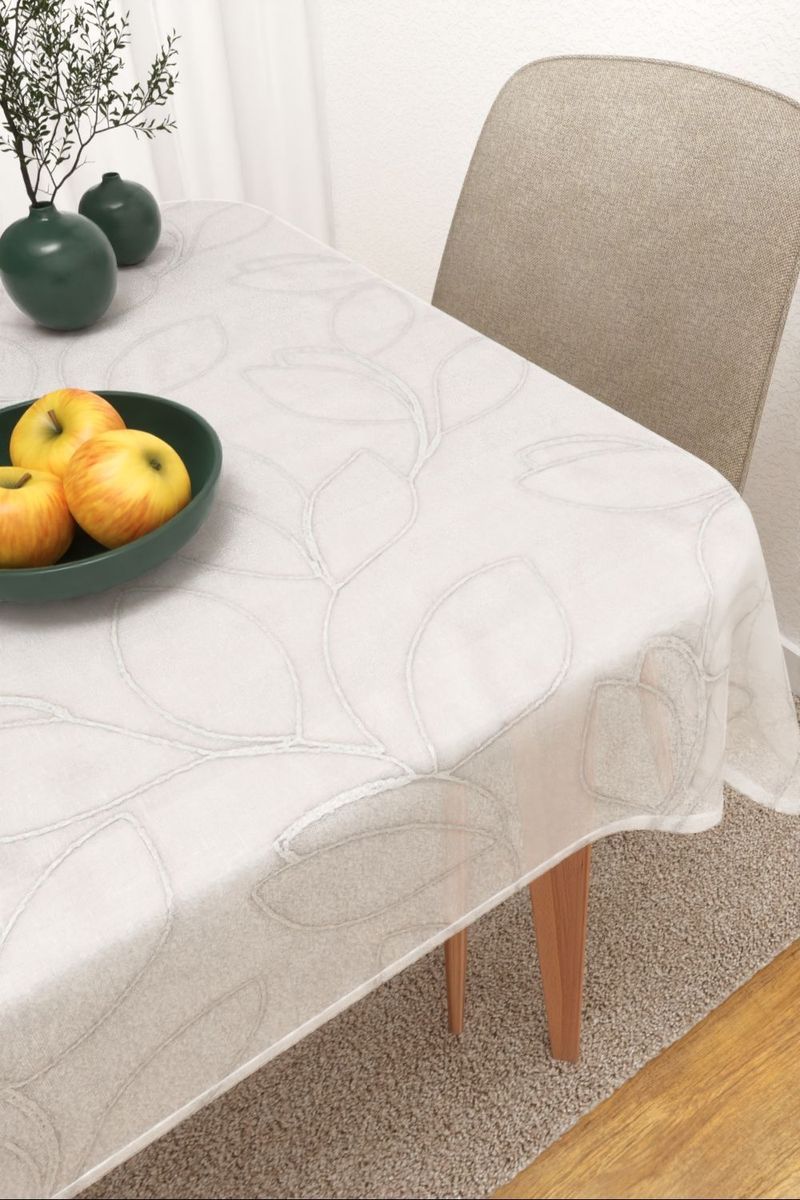 Tischdecke eckig in Weiß