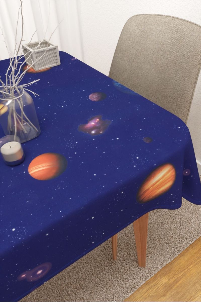 Tischdecke eckig in Blau