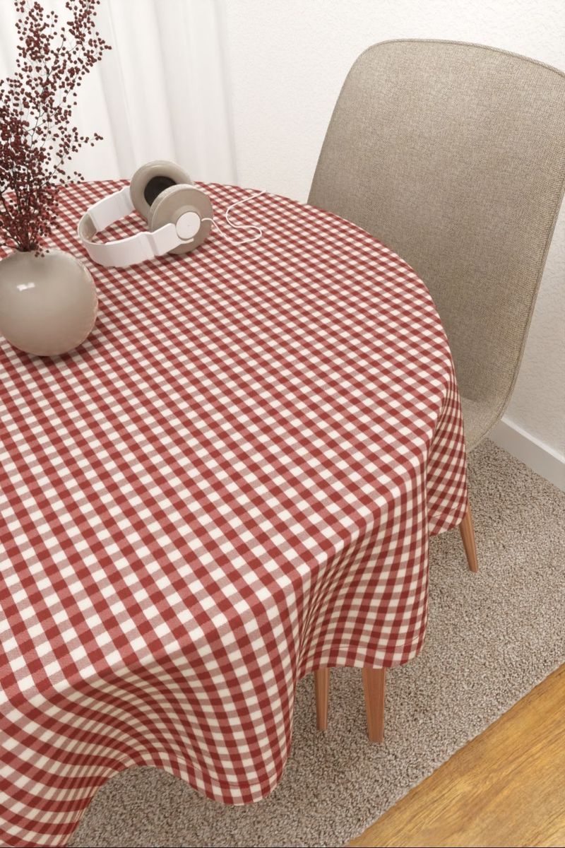 Tischdecke rund in rot