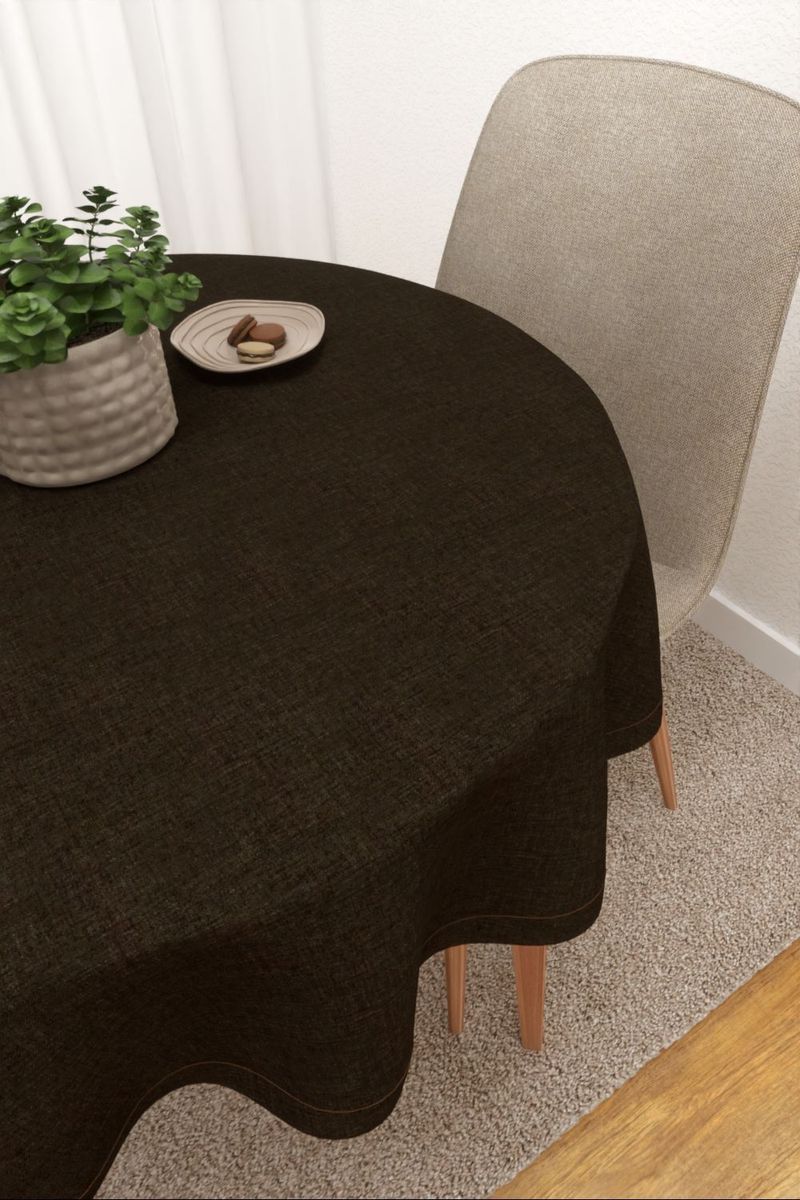 Tischdecke rund in braun