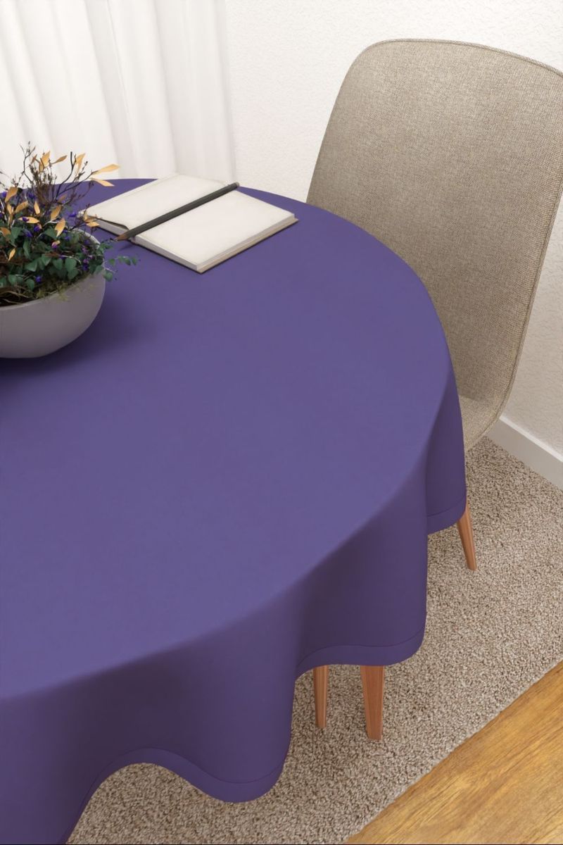 Tischdecke rund in blau