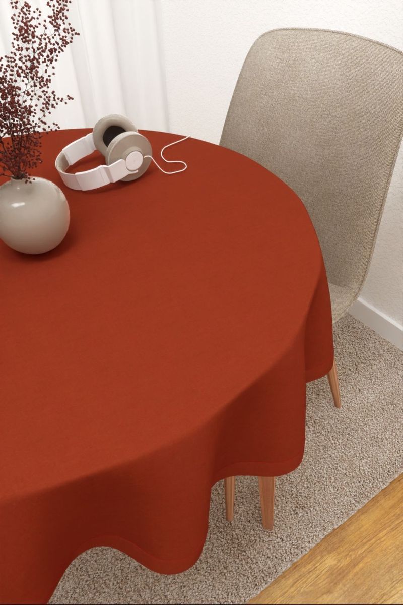 Tischdecke rund in orange