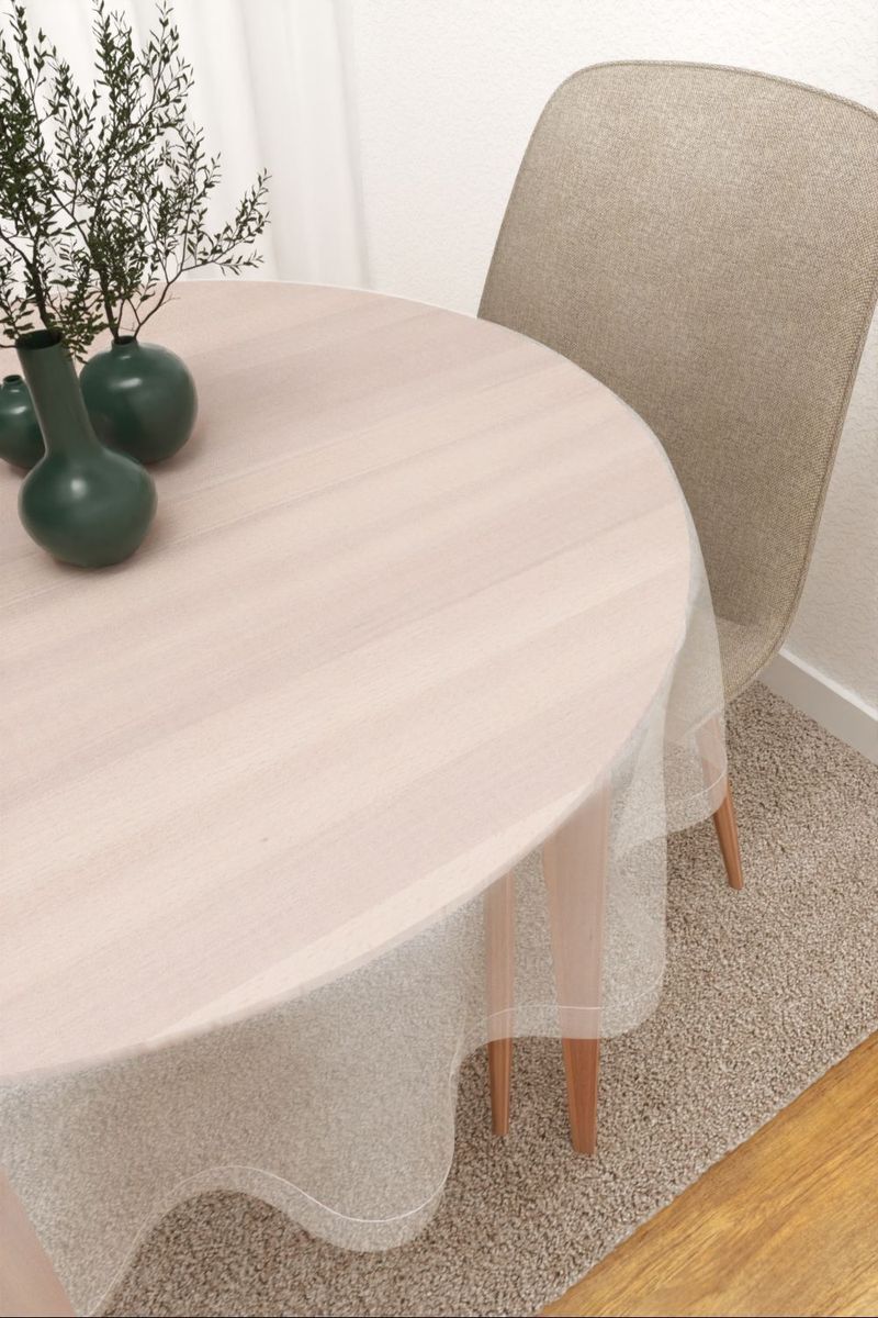 Tischdecke rund in weiß