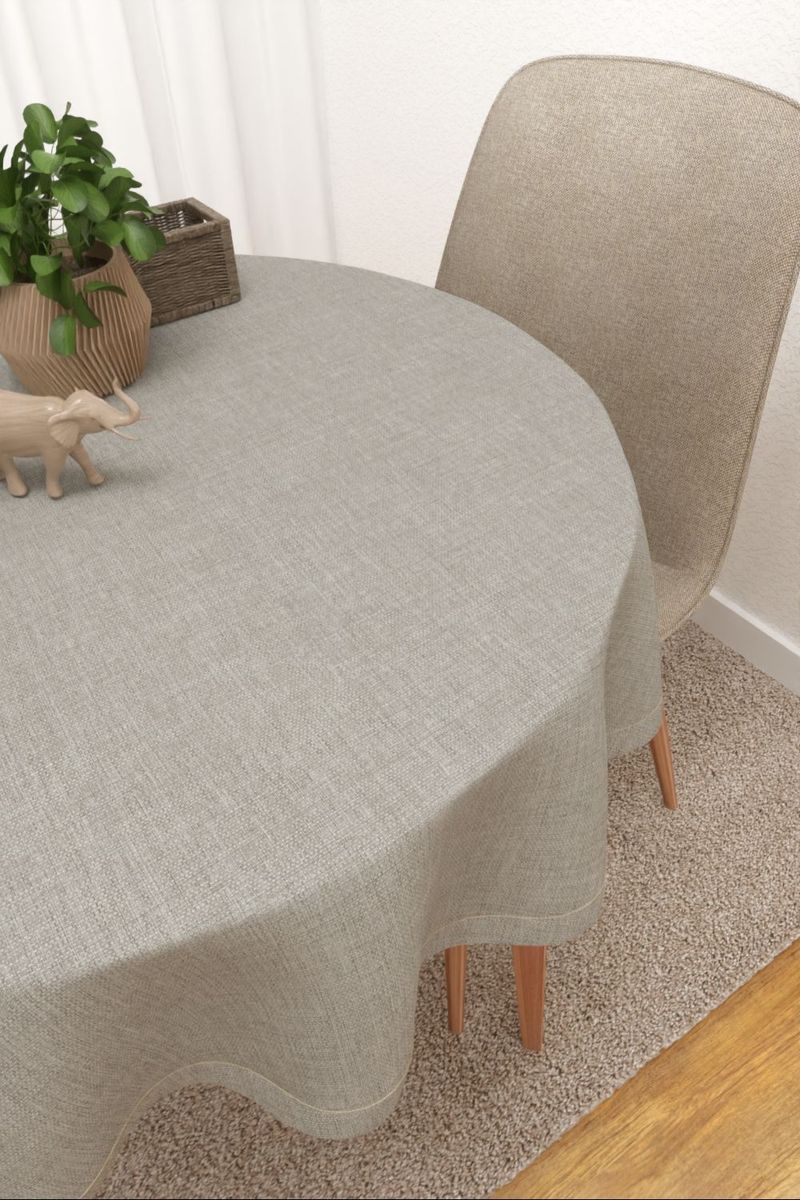 Tischdecke rund in braun