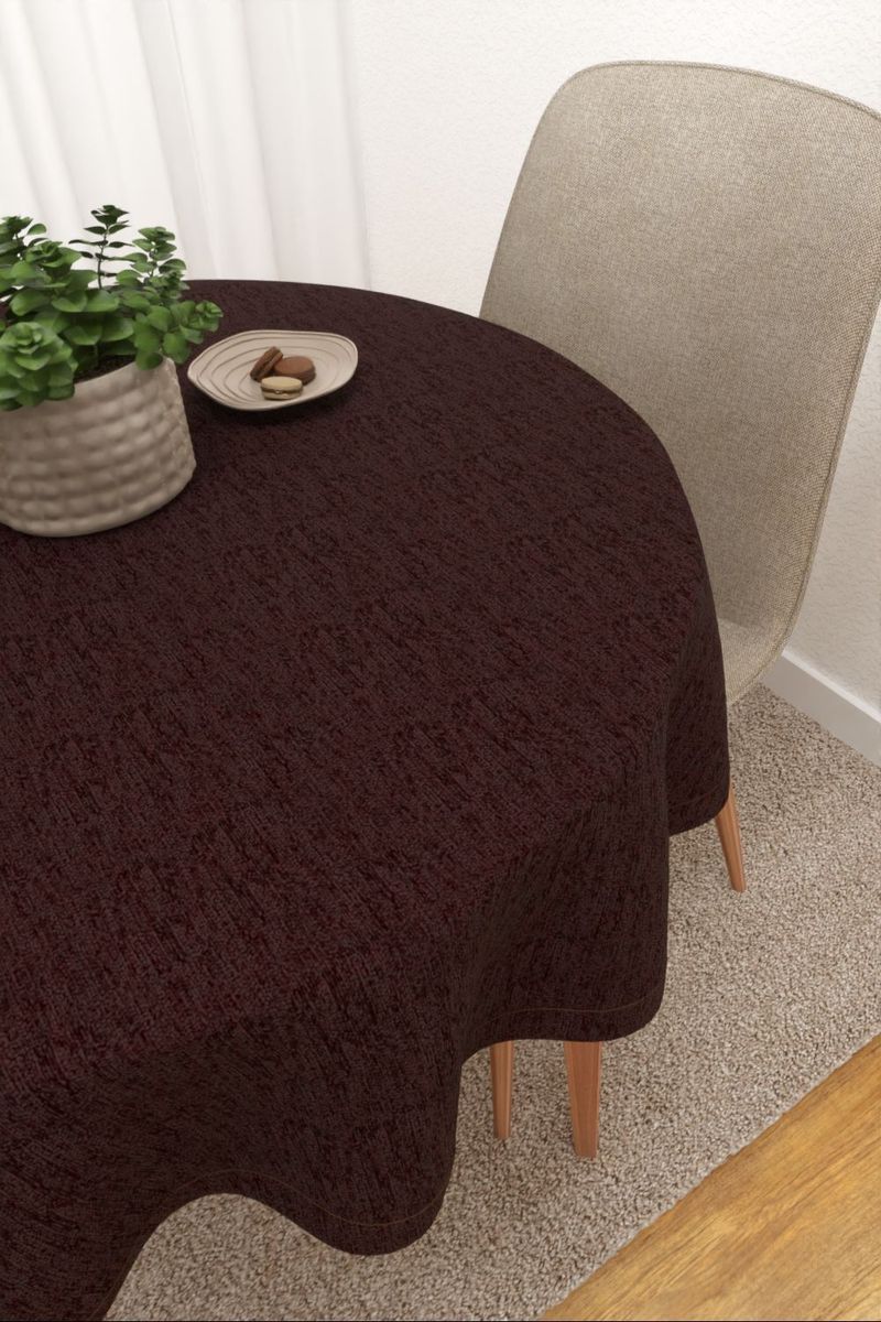 Tischdecke rund in braun