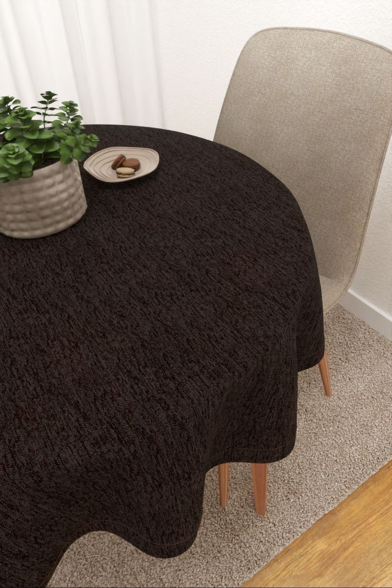 Tischdecke rund in braun