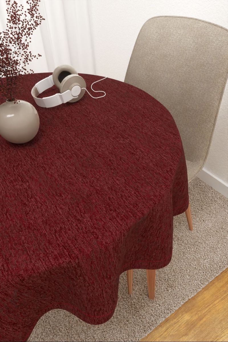 Tischdecke rund in rot