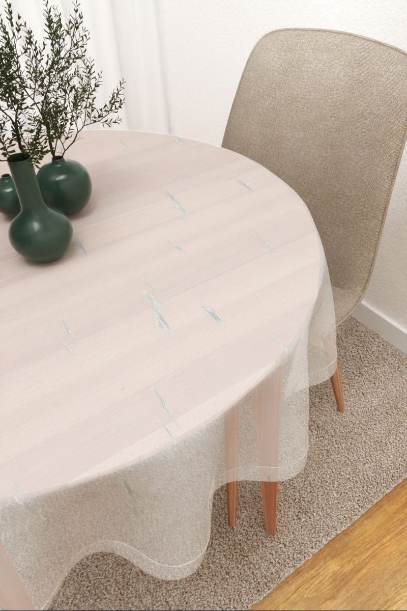 Tischdecke rund in grau