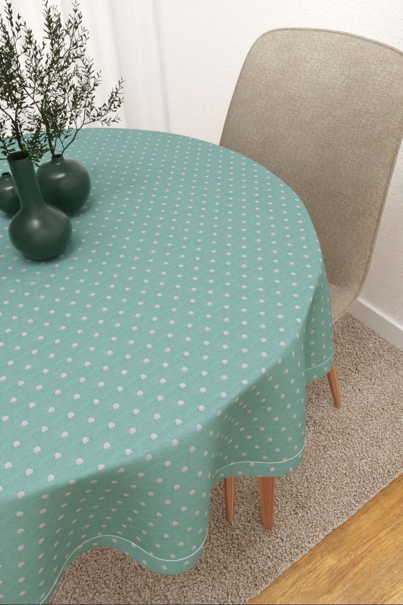 Tischdecke rund in blau