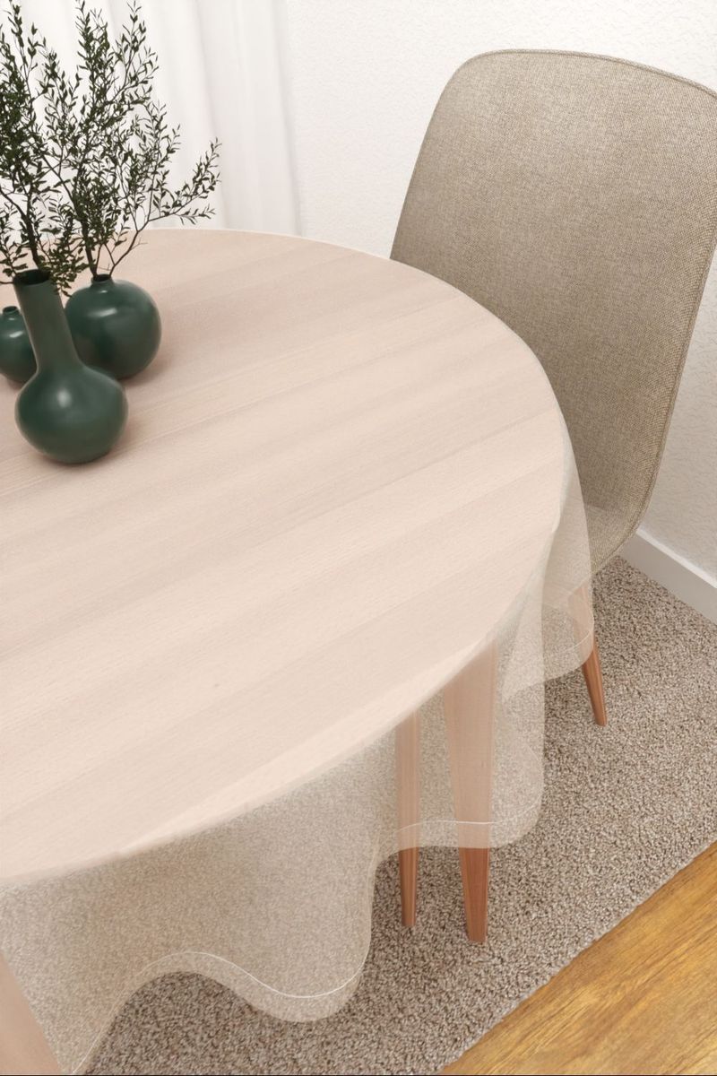 Tischdecke rund in Weiß