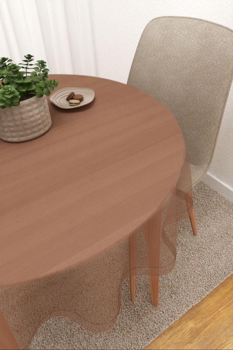 Tischdecke rund in Braun