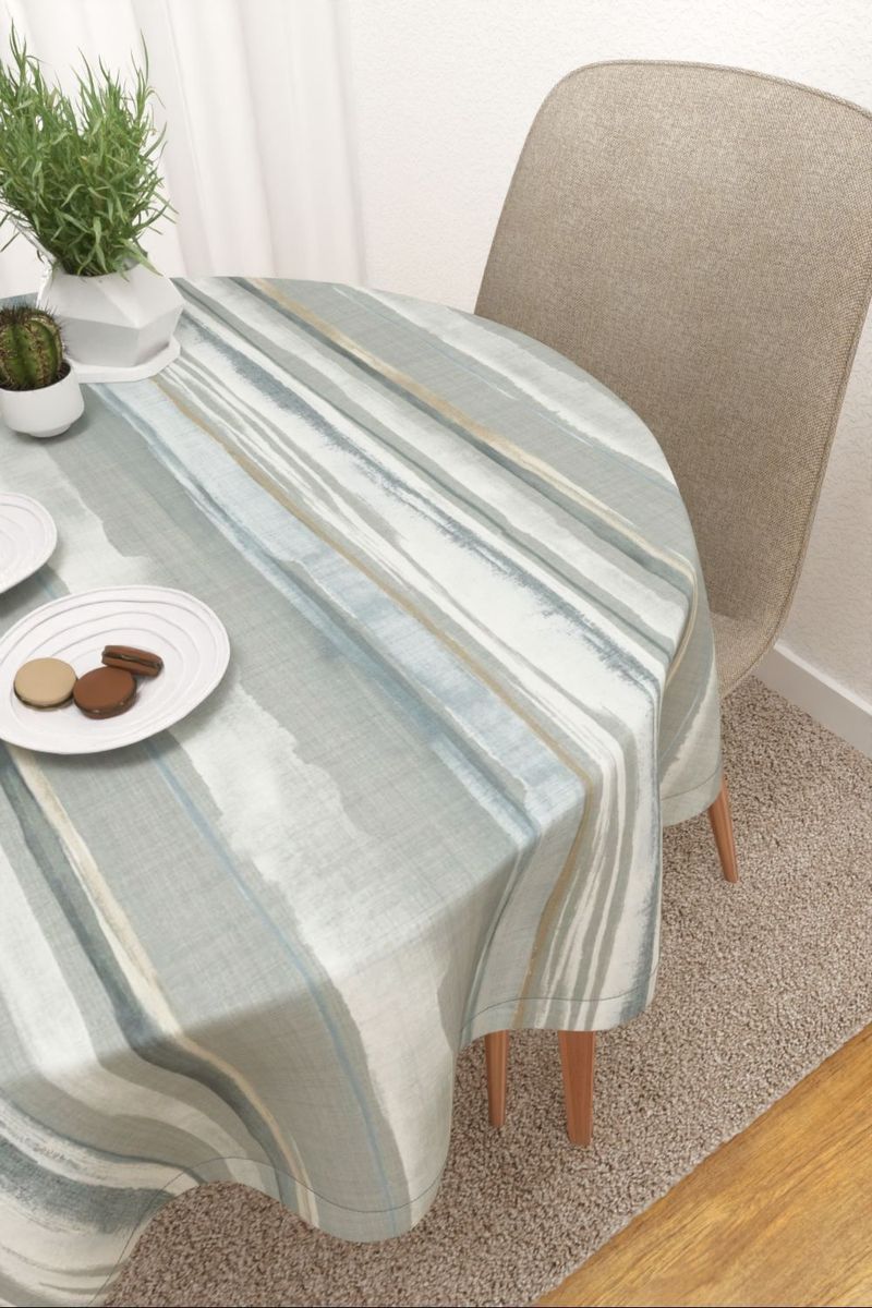 Tischdecke rund in blau