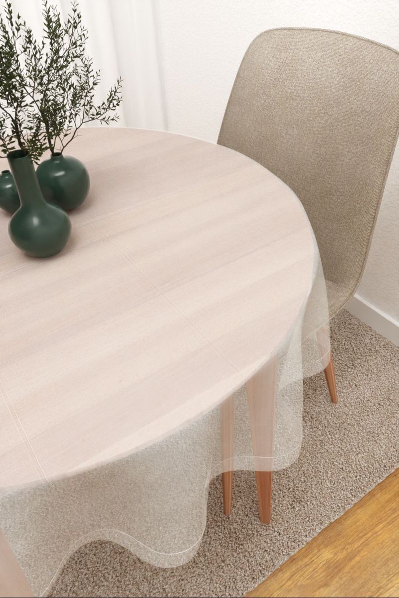 Tischdecke rund in Weiß