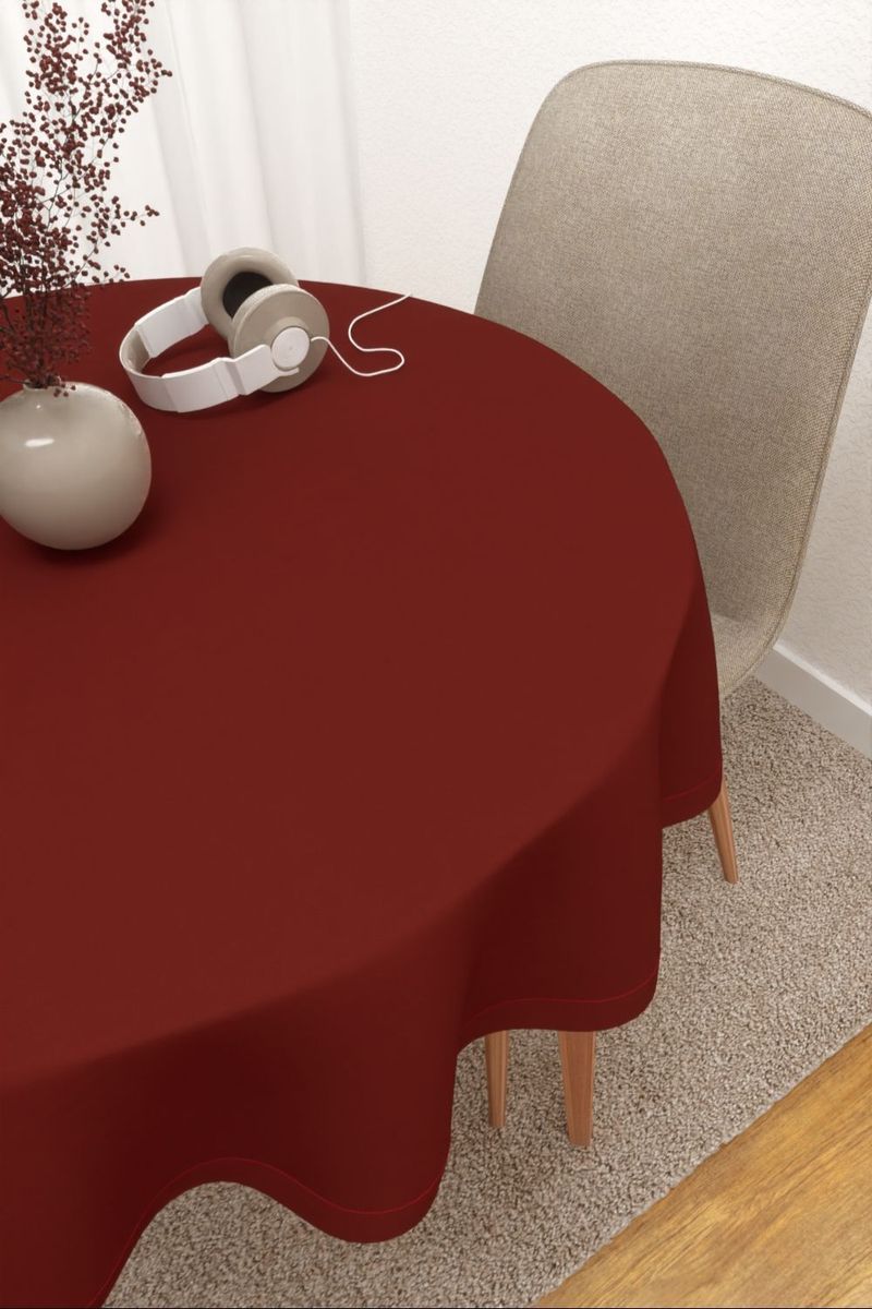 Tischdecke rund in Rot