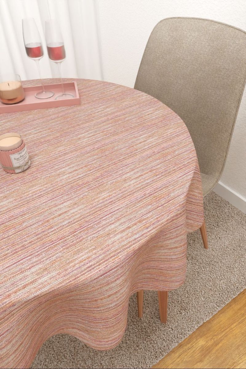 Tischdecke rund in rosa