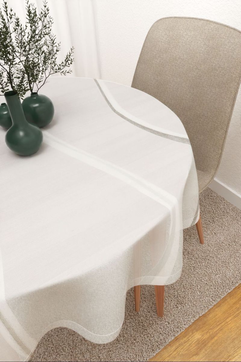 Tischdecke rund in Grau