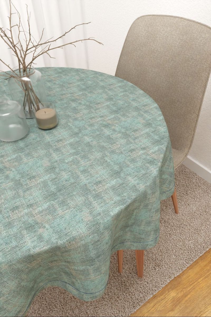 Tischdecke rund in blau