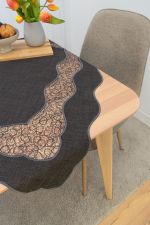 Vorschau Melina #1W Plauener Spitze® - Tischdecke in Beige dunkelgrau