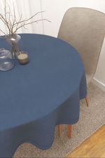 Vorschau Varto  #3J von Lysel - Tischdecke rund in weiß enzianblau