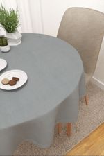 Vorschau Varto  #3J von Lysel - Tischdecke rund in weiß steingrau