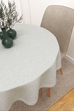 Vorschau Bavicora  #3J von Lysel - Tischdecke rund in hellbraun hellgrau