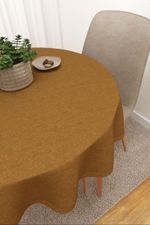 Vorschau Balancan  #3J von Lysel - Tischdecke rund in graubraun ocker