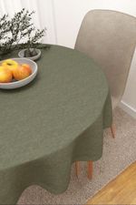 Vorschau Balancan  #3J von Lysel - Tischdecke rund in graubraun schilfgrün