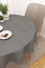 Vorschau Caliente #3J von Lysel - Tischdecke rund in ozeanblau steingrau