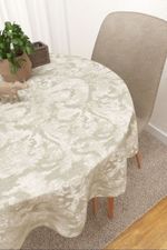 Vorschau Miravalle #3J von Lysel - Tischdecke rund in rotbraun beige