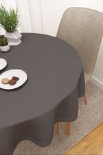 Vorschau Eliane #3J von Lysel - Tischdecke rund in beige mausgrau