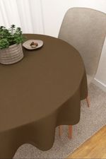 Vorschau Eliane #3J von Lysel - Tischdecke rund in beige rehbraun