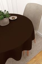 Vorschau Eliane #3J von Lysel - Tischdecke rund in beige schokobraun