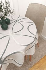 Vorschau Juuka #3J von Lysel - Tischdecke rund in sand steingrau