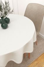 Vorschau Malaga #3J von Lysel - Tischdecke rund in braunbeige rohweiß