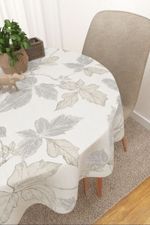 Vorschau Majana #3J von Lysel - Tischdecke rund in graubeige orangebraun