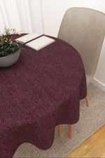 Vorschau Mazatlan #3J von Lysel - Tischdecke rund in perlweiß aubergine