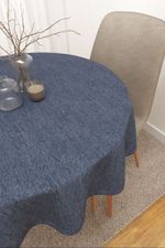 Vorschau Mazatlan #3J von Lysel - Tischdecke rund in perlweiß jeansblau