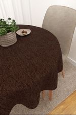 Vorschau Mazatlan #3J von Lysel - Tischdecke rund in perlweiß nussbraun