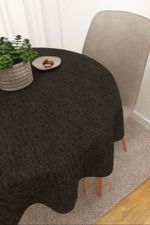 Vorschau Mazatlan #3J von Lysel - Tischdecke rund in perlweiß rehbraun